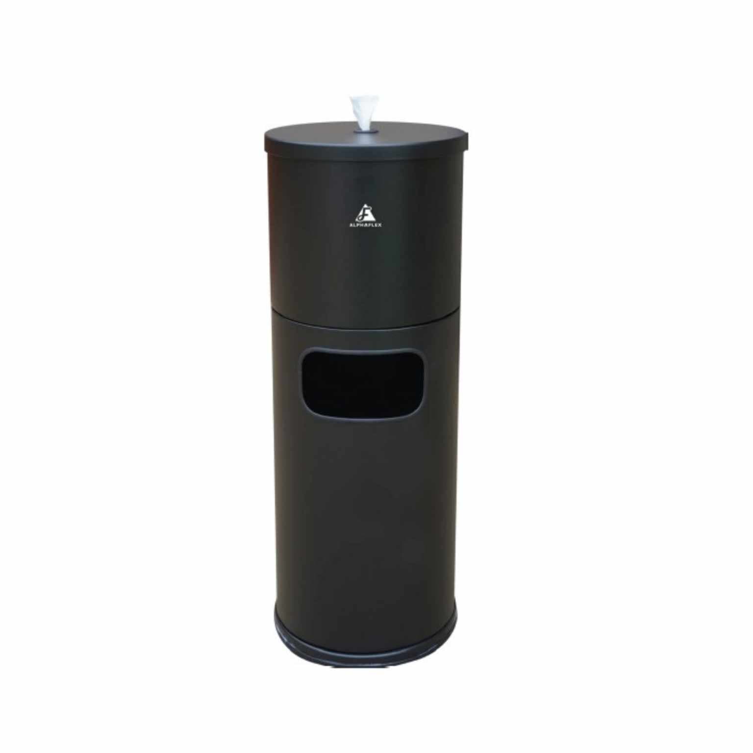 Antibacterial Wipes Dispenser + Bin (Matt Black Powder Coated)