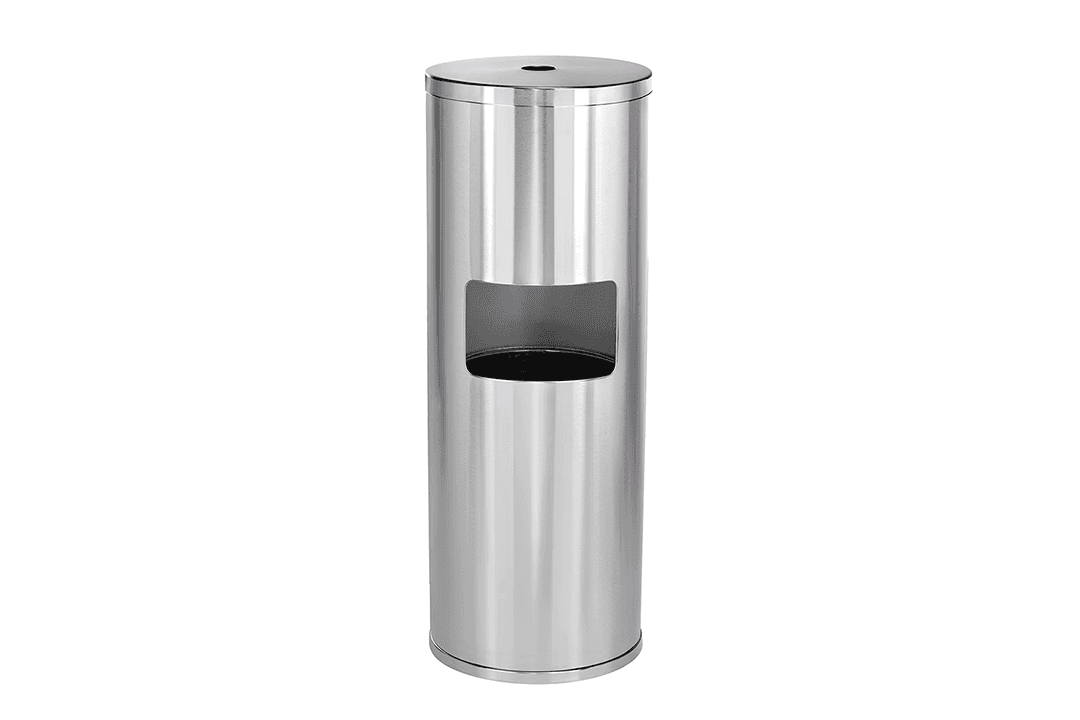 Antibacterial Wipes Dispenser + Bin – Freestanding Stainless Steel